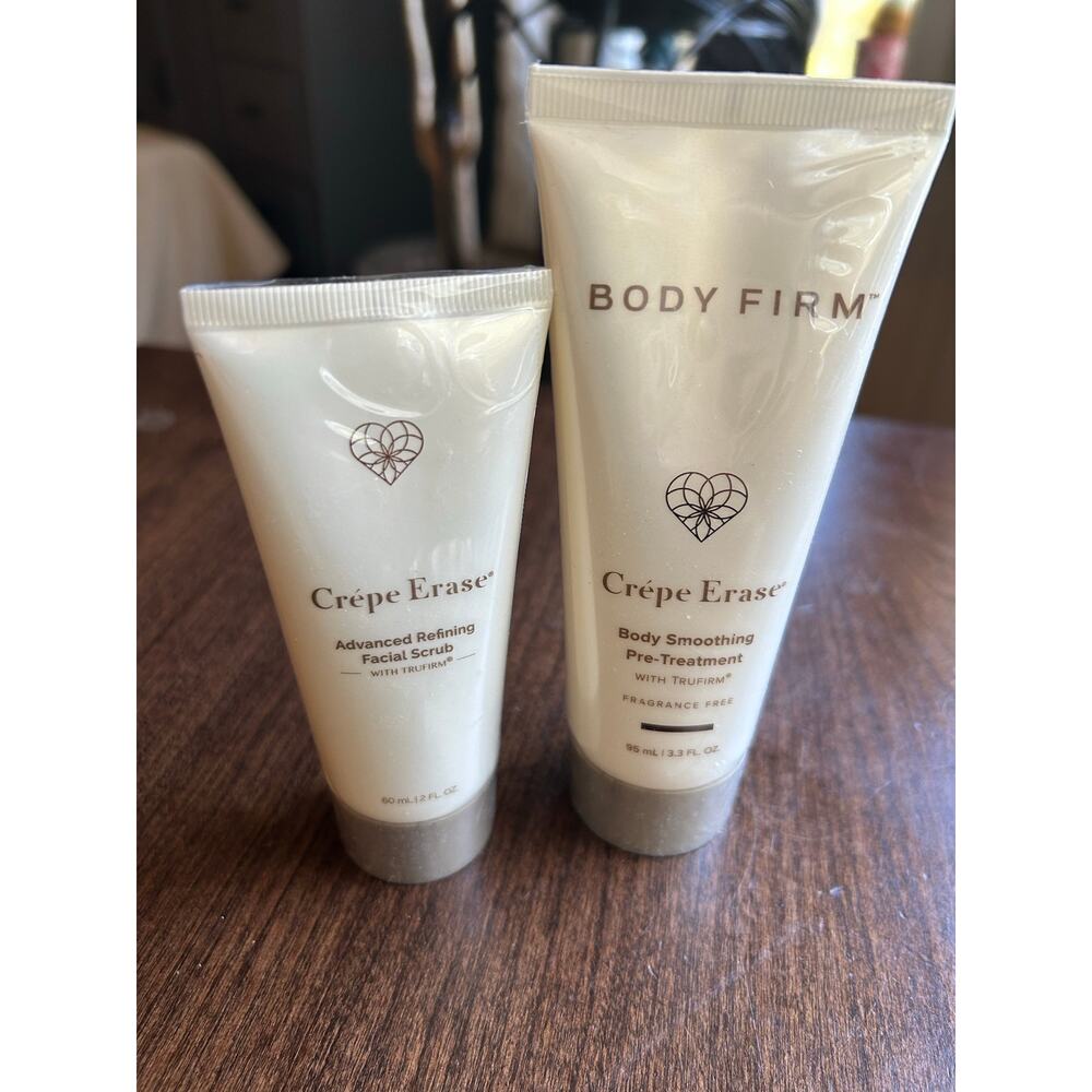 New Crepe Erase Advanced Refining Facial Scrub and Body Smoothing Pre-Treatment